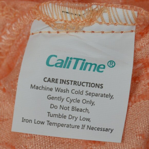 NEW CaliTime Set of 2 Throw Pillow Covers Cases Cantaloupe 20" X 20" - Picture 5 of 9